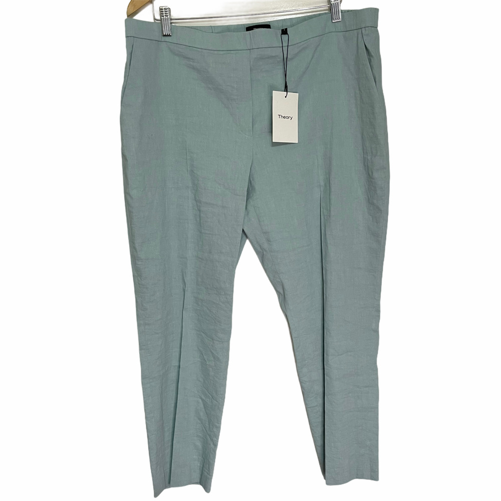 Theory Stretch Linen Pull On Pants Plus Treeca